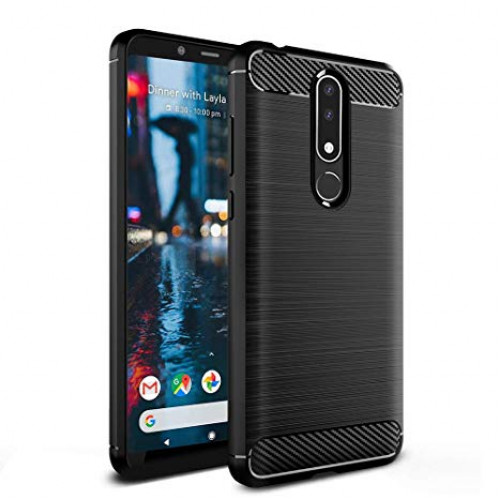 NOKIA 3.1 PLUS СИЛИКОНОВ ГРЪБ CARBON ЧЕРЕН
