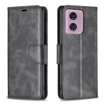 MOTO G24, G04, E14 LEATHER FLIP CASE BLACK