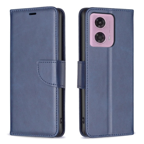 MOTO G24, G04, E14 LEATHER FLIP CASE BLUE