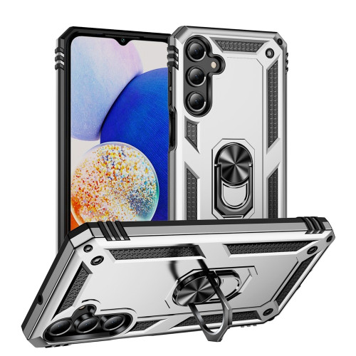 SAMSUNG A16 SHOCKPROOF METAL RING CASE SILVER